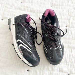 NEW DAKOTA Steel-Toe Quad Comfort Lite Black & Pink Safety Shoes Sneakers Size 9